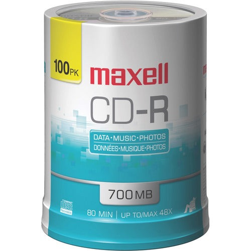 Maxell MAX648200 Cd Recordable Media - Cd-R - 48X - 700 Mb - 100 Pack Spindle - 120Mm - 1.33 Hour Maximum Recording Time