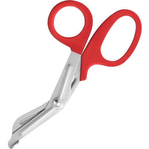 Westcott ACM10098 Acme United Stainless Steel Office Snip - 1.75" Cutting Length - 7" Overall Length - Blunted - Left/Right - Stainless Steel - Red, Stainless Steel