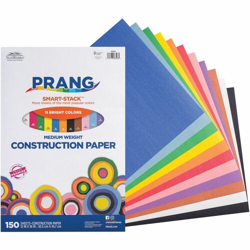 Prang PAC6526 11-Color Construction Paper Smart-Stack