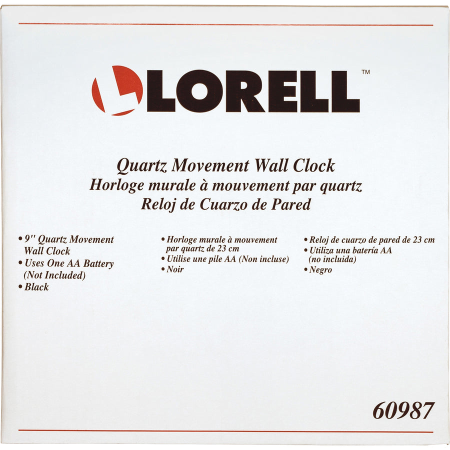Lorell LLR60987 9" Round Wall Clock