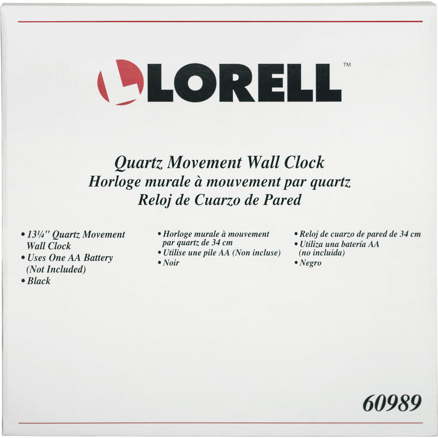 Lorell LLR60989 13-1/4" Round Wall Clock
