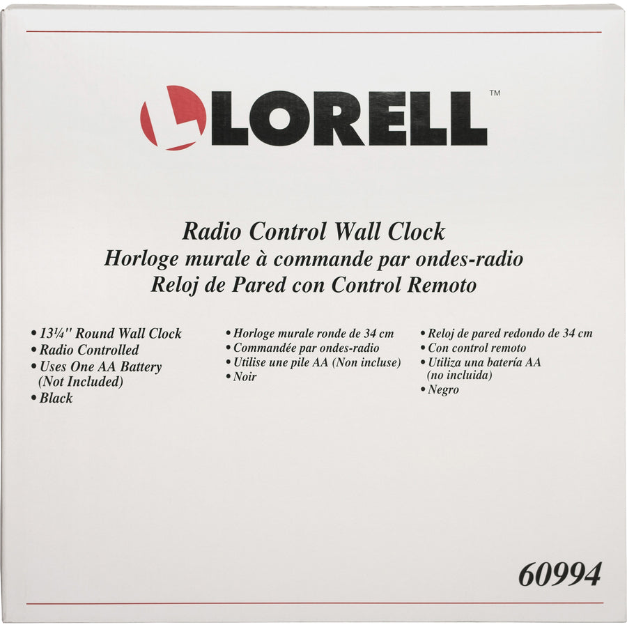 Lorell LLR60994 13-1/4" Radio-Controlled Wall Clock