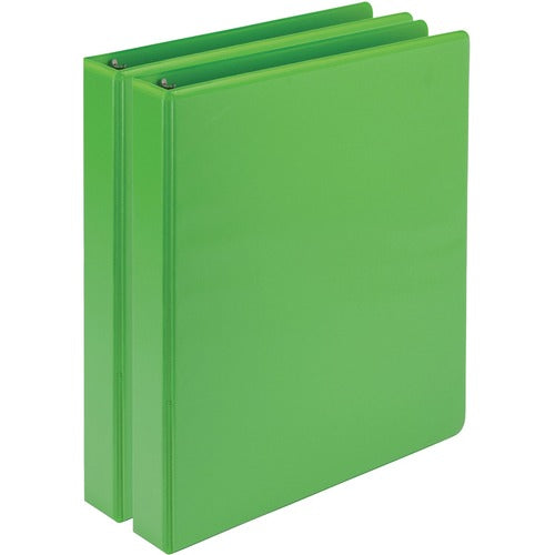 Samsill SAMU86378 Presentation View Binder - 1" Binder Capacity - Letter - 8 1/2" X 11" Sheet Size - 225 Sheet Capacity - 3 X Round Ring Fastener(S) - 2 Internal Pocket(S) - Vinyl, Chipboard - Lime - Recycled - 2 / Pack