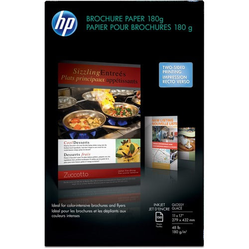 HP HEWCG932A Glossy Inkjet Brochure Paper - White
