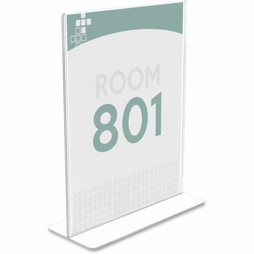 Deflecto DEF590801 Superior Image Stand-Up Sign Holder - Plastic - 1 Each - Clear