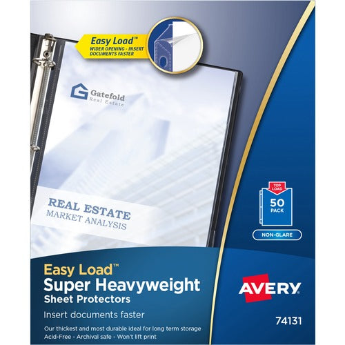 Avery® AVE74131 Super Heavyweight Reference Sheet Protectors - 10 X Sheet Capacity - For Letter 8.50" X 11" Sheet - Clear - Polypropylene - 50 / Box