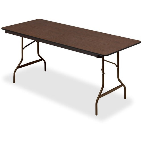 Iceberg ICE55324 55324 Economy Folding Table - Rectangle Top - 72" Table Top Length X 30" Table Top Width X 0.62" Table Top Thickness - 29" Height - Brown, Walnut