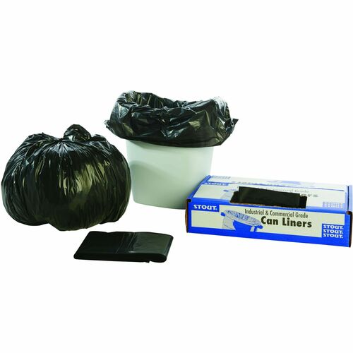 Stout STOT2424B10 Total Recycled Content Trash Bags - 10 Gal - 24" Width X 24" Length X 1 Mil (25 Micron) Thickness - Brown - Resin - 250/Carton