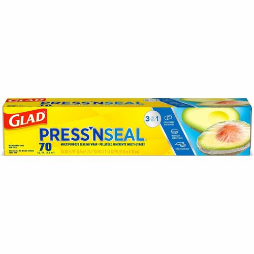 Glad CLO70441 70 Square Foot Press'n Seal Food Plastic Wrap