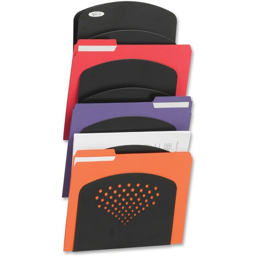 Safco SAF3185BL Seven Pocket Letter/Legal Size Steel Wall - 7 Pocket(S) - 21.8" Height X 9.5" Width X 2" Depth - Wall Mountable - Black - Steel - 1Each