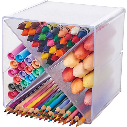 Deflecto DEF350201 Cube Organizer - 6" Height X 6" Width X 6" Depth - Desktop - Clear - Plastic - 1Each
