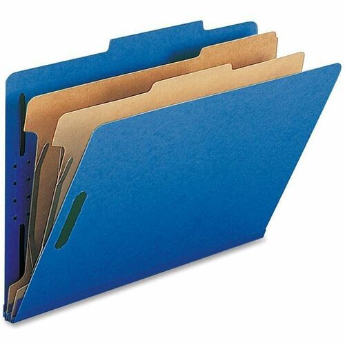 Nature Saver NATSP17228 Classification Folder - Legal - 8 1/2" X 14" Sheet Size - 2" Fastener Capacity For Folder - 2 Divider(S) - 25 Pt. Folder Thickness - Dark Blue - Recycled - 10 / Box