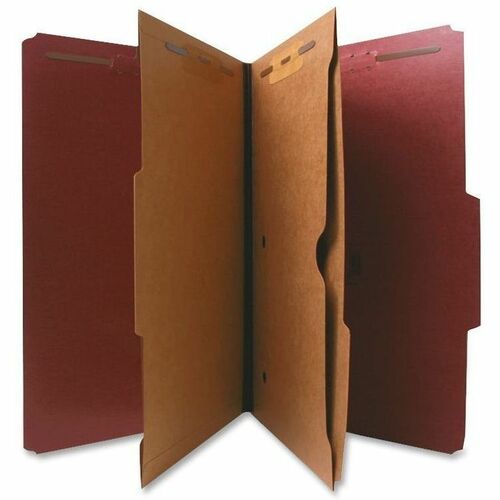 Nature Saver NAT95013 Classification Folder With Pocket Divider-Legal-8 1/2" X 14" Sheet Size-2" Expansion-4 Fastener(S)-2" Fastener Capacity For Folder,1" Fastener Capacity For Divider-2 Pocket(S)-2/5 Tab Cut-2 Divider(S)-25 Pt.