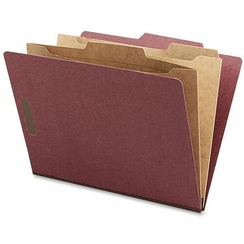 Nature Saver NAT95012 Classification Folder With Pocket Divider-Letter-8 1/2" X 11" Sheet Size-2" Expansion-4 Fastener(S)-2" Fastener Capacity For Folder,1" Fastener Capacity For Divider-2 Pocket(S)-2/5 Tab Cut-2 Divider(S)-25 Pt.