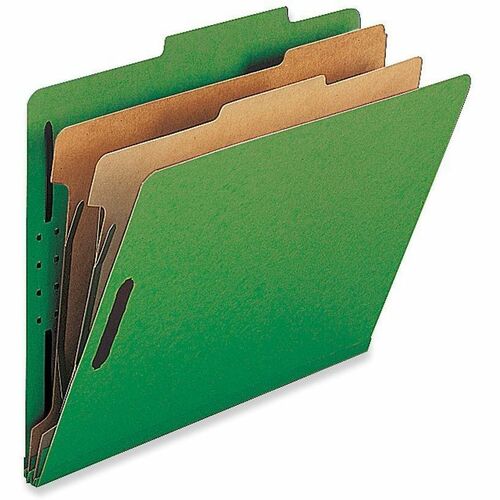 Nature Saver NATSP17226 Classification Folder - Legal - 8 1/2" X 14" Sheet Size - 2" Fastener Capacity For Folder - 2 Divider(S) - 25 Pt. Folder Thickness - Green - Recycled - 10 / Box