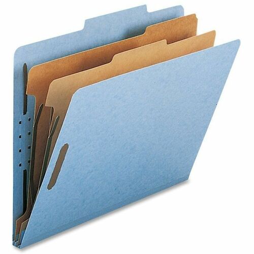 Nature Saver NATSP17205 Classification Folder - Letter - 8 1/2" X 11" Sheet Size - 2" Fastener Capacity For Folder - 2 Divider(S) - 25 Pt. Folder Thickness - Blue - Recycled - 10 / Box