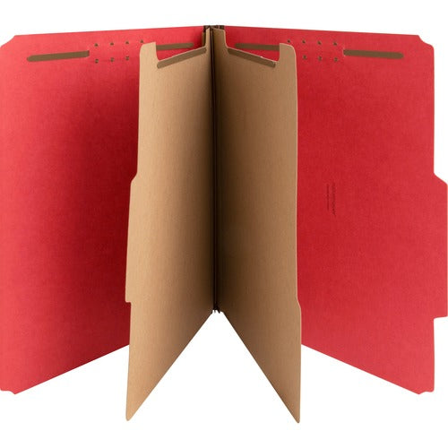 Nature Saver NATSP17206 Classification Folder - Letter - 8 1/2" X 11" Sheet Size - 2" Fastener Capacity For Folder - 2 Divider(S) - 25 Pt. Folder Thickness - Red - Recycled - 10 / Box