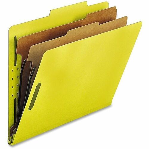 Nature Saver NATSP17209 Classification Folder - Letter - 8 1/2" X 11" Sheet Size - 2" Expansion - 2" Fastener Capacity For Folder - Top Tab Location - 2 Divider(S) - 25 Pt. Folder Thickness - Yellow - Recycled - 10 / Box