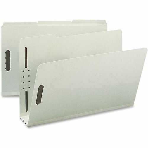 Nature Saver NATSP17236 Pressboard Fastener Folder-Legal-8 1/2" X 14" Sheet Size-3" Expansion-2 Fastener(S)-2" Fastener Capacity For Folder-1/3 Tab Cut-Assorted Position Tab Location-25 Pt. Folder Thickness-Pressboard-Gray/Green-Recycled-25
