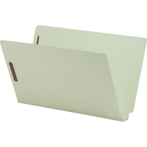 Nature Saver NATSP17266 End Tab Pressboard Fastener Folder - Legal - 8 1/2" X 14" Sheet Size - 2" Expansion - 2" Fastener Capacity For Folder - 25 Pt. Folder Thickness - Pressboard - Gray/Green - Recycled - 25 / Box