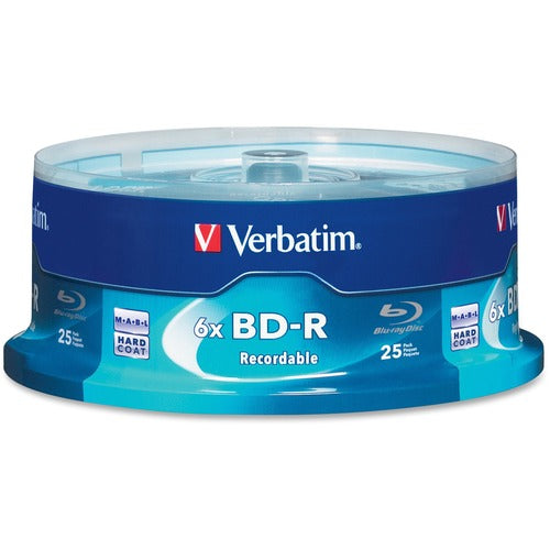 Verbatim VER97457 Bd-R 25Gb 6X With Branded Surface - 25Pk Spindle Box - 25Gb - 25Pk Spindle
