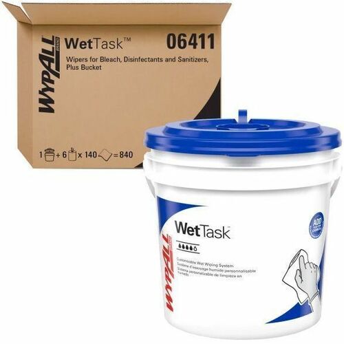 Wypall KCC06411 CriticalClean WetTask Wipers & Bucket
