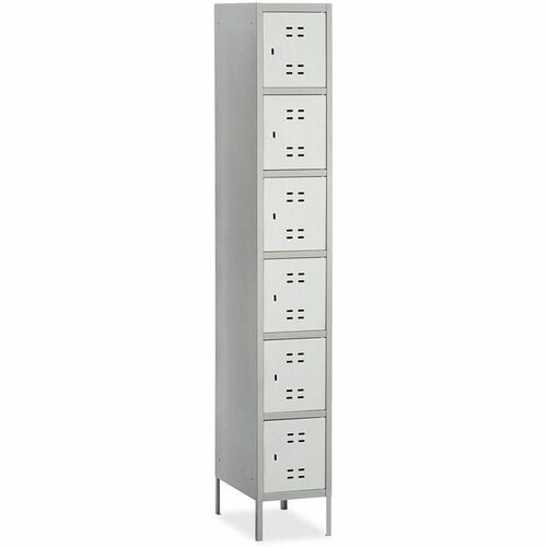 Safco SAF5524GR Six-Tier Two-tone Box Locker with Legs