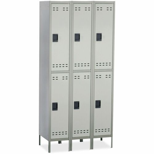 Safco SAF5526GR Double-Tier Two-tone 3 Column Locker with Legs