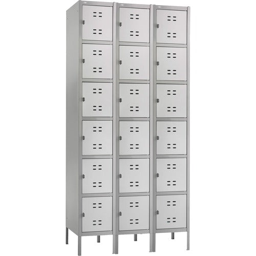 Safco SAF5527GR Six-Tier Two-tone 3 Column Locker with Legs