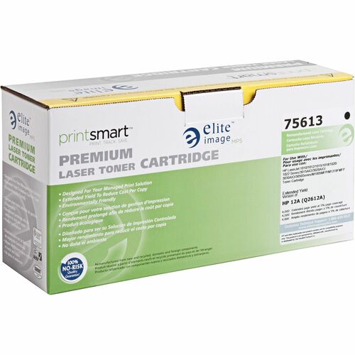 Elite Image ELI75613 Remanufactured Toner Cartridge Alternative For Hp 12A (Q2612A) - Laser - 4000 Page - 1 Each