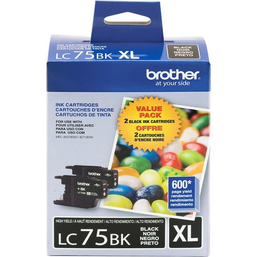 Brother BRTLC752PKS Innobella LC75BK Original Inkjet Ink Cartridge - Black - 2 / Pack