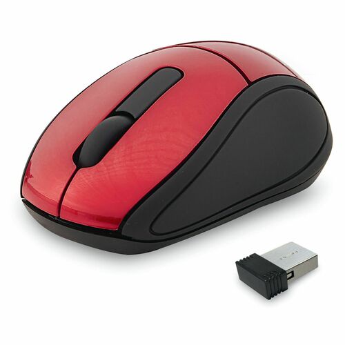 Verbatim VER97540 Wireless Mini Travel Optical Mouse - Red - Radio Frequency - Usb - 1600 Dpi - Scroll Wheel