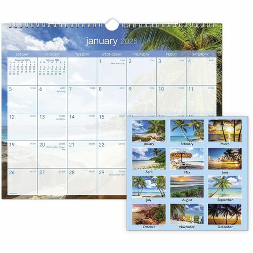 At-A-Glance AAGDMWTE828 Tropical Escape Wall Calendar