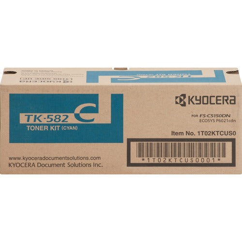 Kyocera KYOTK582C TK-582C Original Laser Toner Cartridge - Cyan - 1 Each