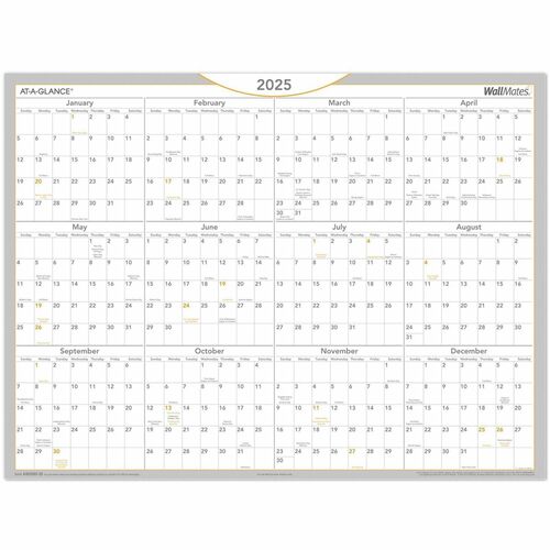 At-A-Glance AAGAW506028 WallMates Self-Adhesive Dry-Erase Calendar