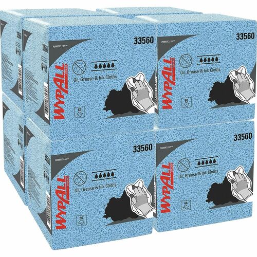 Wypall KCC33560 Oil, Grease & Ink Quarterfold Disposable Cloths