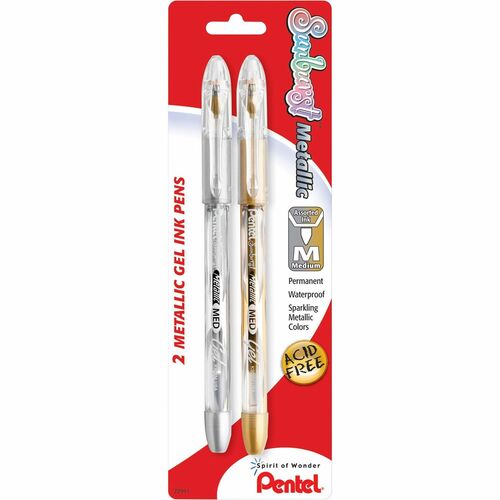 Pentel Arts PENK908MBP2XZ Sunburst Metallic Color Permanent Gel Pens