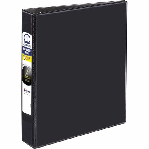 Avery® AVE17167 Durable View Ring Binder - 1" Binder Capacity - 5 1/2" X 8 1/2" Sheet Size - 175 Sheet Capacity - 2 Internal Pocket(S) - Vinyl - Black - 1 Each