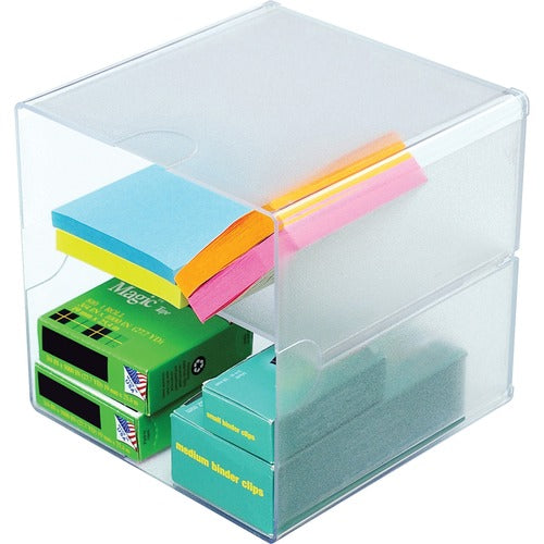 Deflecto DEF350701 Cube Organizer - 6" Height X 6" Width X 6" Depth - Desktop - Clear - Plastic - 1Each