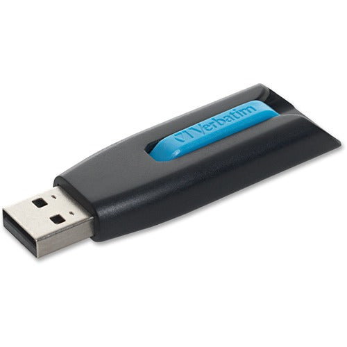 Microban VER49176 16Gb Store 'N' Go V3 Usb 3.0 Flash Drive - Blue - 16 Gb Usb 3.0 - Black/Blue - 1 Pack - Retractable