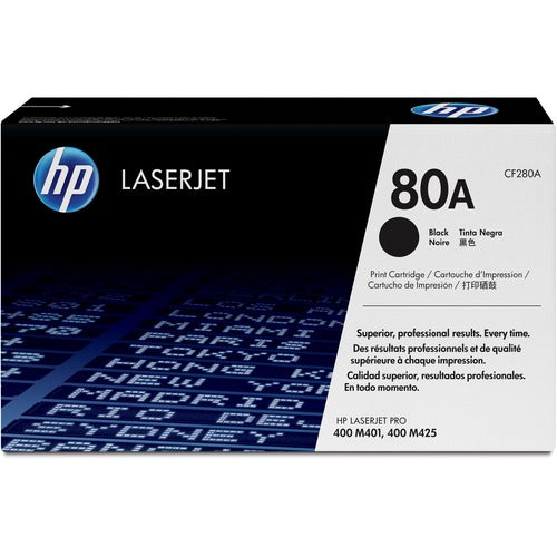 HP HEWCF280A 80A (CF280A) Original Standard Yield Laser Toner Cartridge - Single Pack - Black - 1 Each