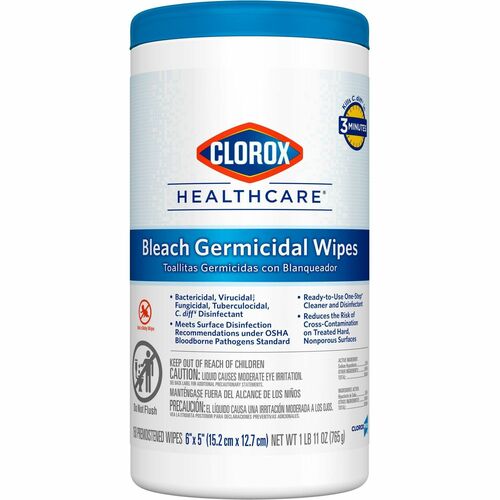 Clorox Healthcare CLO30577 Bleach Germicidal Wipes