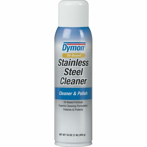 Dymon ITW20920 Oil-Based Stainless Steel Cleaner - Aerosol - 0.16 Gal (20 Fl Oz) - Neutral Scent - 1 Each - Blue, Gray