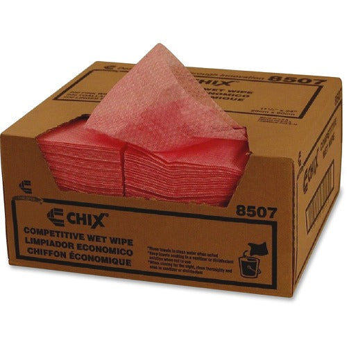 Chicopee CHI8507 8507 Chix Competitive Wet Wipes - Wipe - 13.50" Width X 24" Length - 200 / Carton - Pink