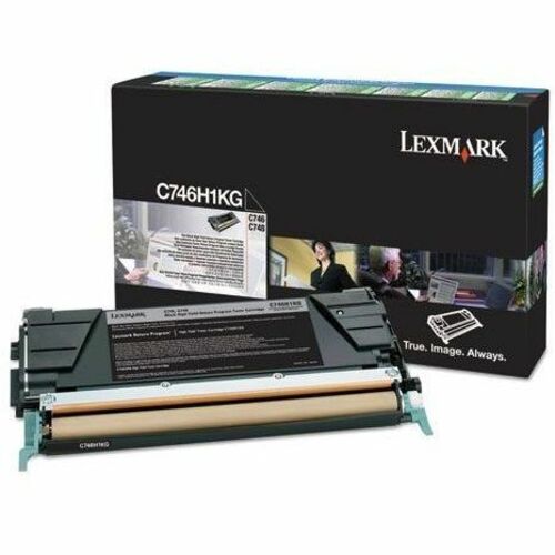 Lexmark LEXC746H1KG C746, C748 Black High Yield Return Program Toner Cartridge - Laser - High Yield - 12000 Page - 1 Each