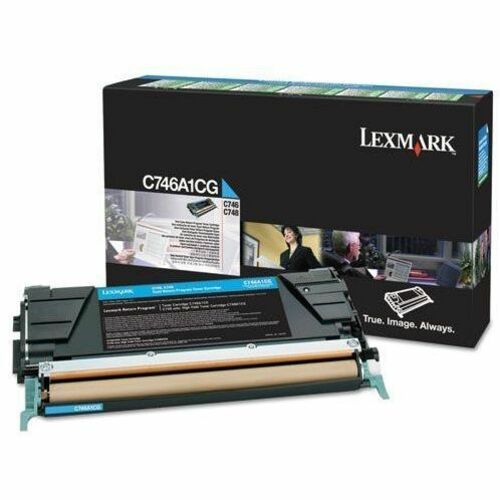 Lexmark LEXC746A1CG C746, C748 Cyan Return Program Toner Cartridge - Laser - Standard Yield - 7000 Page - 1 Each