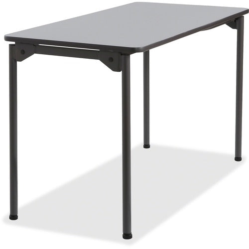 Iceberg ICE65807 Maxx Legroom Wood Folding Table - Rectangle Top - Four Leg Base - 4 Legs - 24" Table Top Width X 48" Table Top Depth X 0.75" Table Top Thickness - 29" Height - Gray