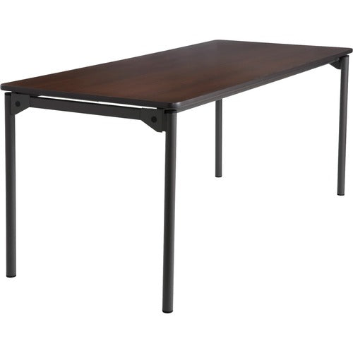 Iceberg ICE65824 Maxx Legroom Wood Folding Table - Rectangle Top - Four Leg Base - 4 Legs - 30" Table Top Width X 72" Table Top Depth X 0.75" Table Top Thickness - 29" Height - Walnut