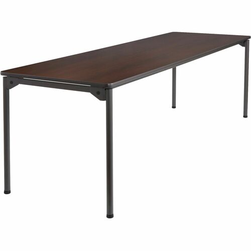 Iceberg ICE65834 Maxx Legroom Wood Folding Table - Rectangle Top - Four Leg Base - 4 Legs - 30" Table Top Width X 96" Table Top Depth X 0.75" Table Top Thickness - 29" Height - Walnut