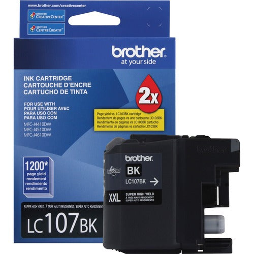 Brother BRTLC107BK Innobella LC107BK Original High Yield Inkjet Ink Cartridge - Black - 1 Each